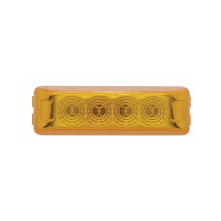 Amber 4 LED 3.75" Truck Trailer Side Marker Clearance Light / Black Mount