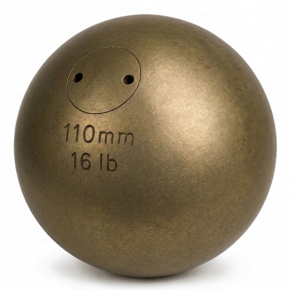 Amber Fight Gear Precision Brass Shotput IAAF Compliant, Superior Grip & Weight Calibration for Competitive Performance, 16lb/110mm