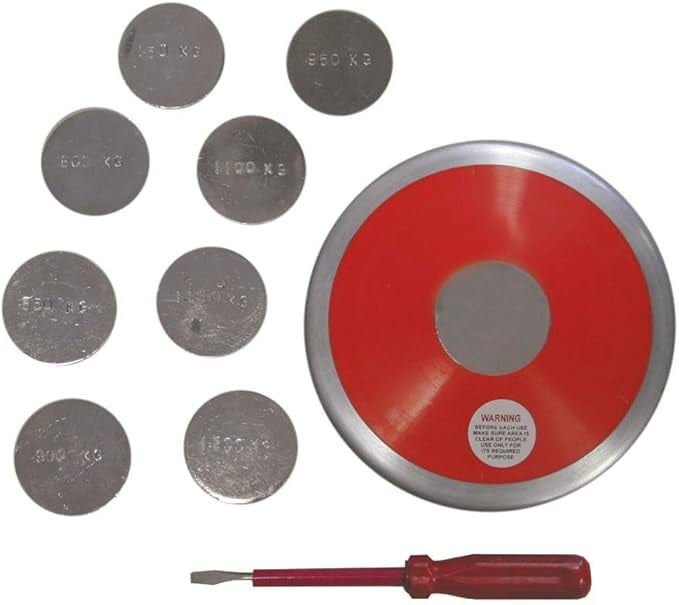 Adjustable Training Discus with Galvanized Steel Rim & ABS Side Plates – Beginner-Friendly Discus with Customizable Center Weights for Track & Field Practice, 1.800 Kg
