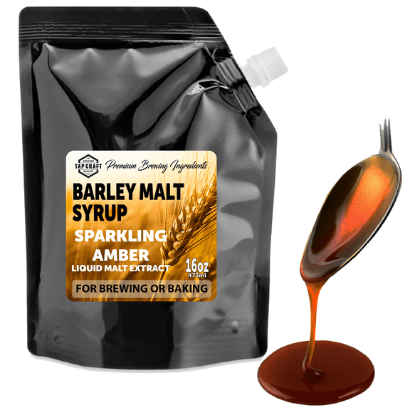 Amber Barley Malt Syrup Liquid Malt Extract, 1 lb Pour Spout Pouch
