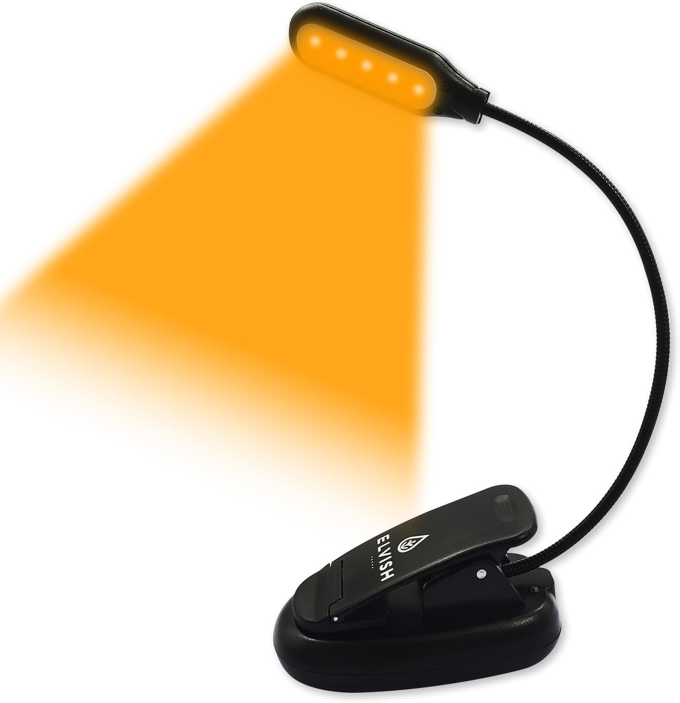 Amber Book LightBook Lights For Reading At Night,5leds Echargeable Book Light Clip On Reading