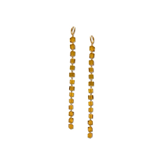 Amber Building Block Drop Earrings