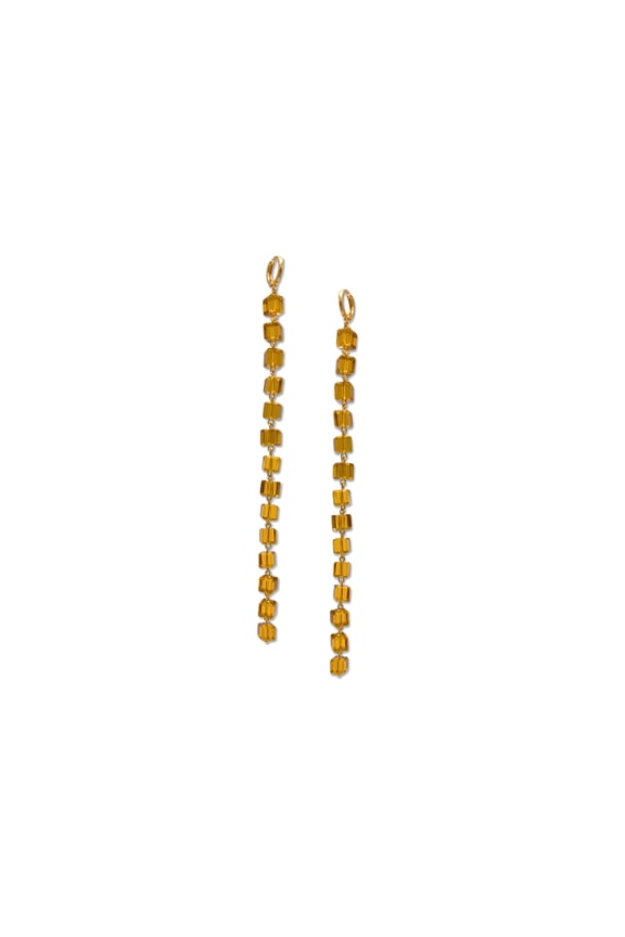 Amber Building Block Drop Earrings