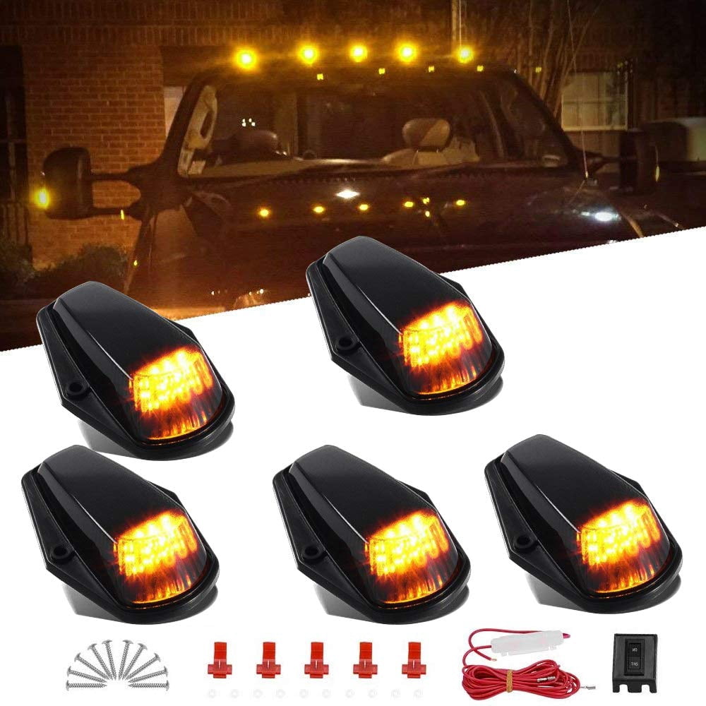 3PCS Smoked Amber LED Cab Roof Marker Lights For 2002–2007 Chevy Silverado & GMC Sierra — 30 LED High-Visibility Running Lights