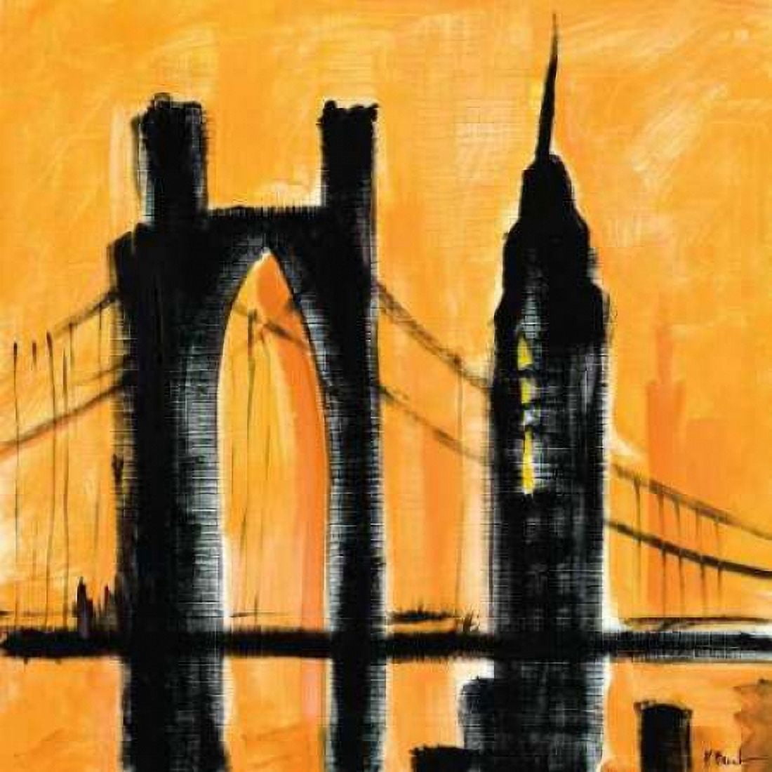 Amber Cityscape Canvas Art - Paul Brent (24 x 24)