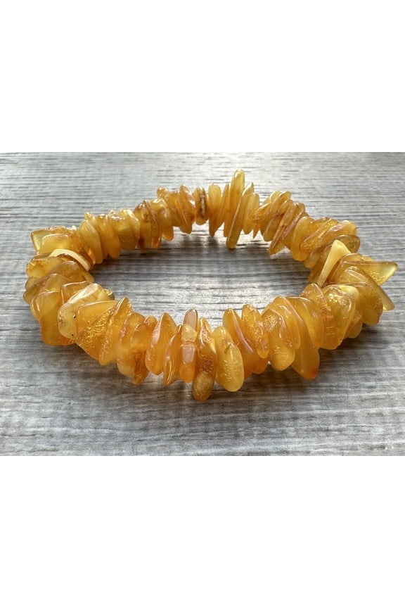 Amber Crystal Nugget Bracelet, Wholesale Genuine Amber Tumbled Gemstone Bracelet, Gift for Men & Women (1)