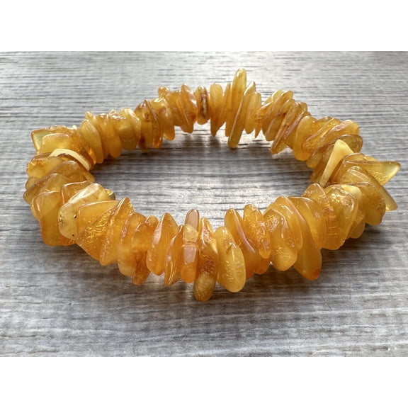 Amber Crystal Nugget Bracelet, Wholesale Genuine Amber Tumbled Gemstone Bracelet, Gift for Men & Women (3)