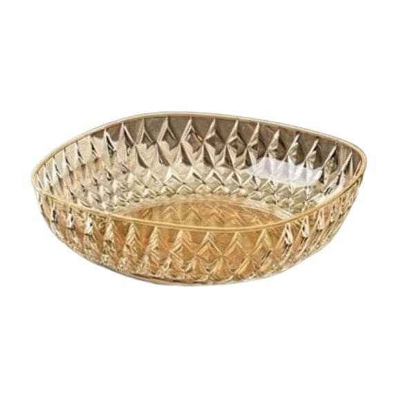 Amber Crystal Serving Bowl Luxury Diamond Texture For Home Living Room Fruit And Snack 1 Piece