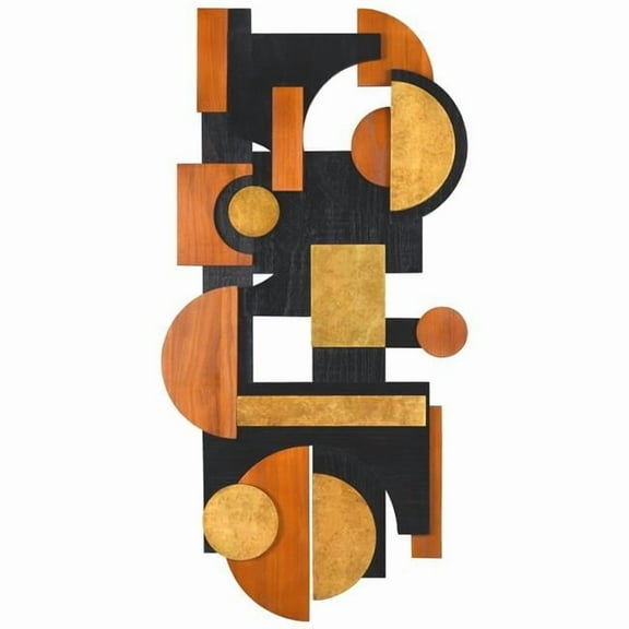 "Amber Embraces I" Hand Made & Hand Finished Dimensional Solid Paulownia Wood Abstracts Wall Art