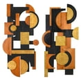 thumbnail image 1 of "Amber Embraces I & II" Hand Made & Hand Finished Dimensional Solid Wood Abstracts, 1 of 10