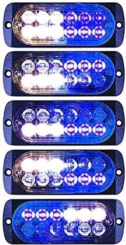 WE Amber Emergency Safety Flashing Lights Bar, Pack of 4 Bright 12 LED ...