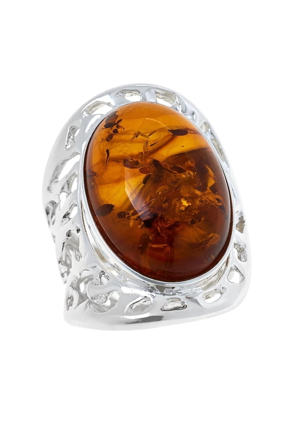 Sterling Silver Open Work Cocktail Ring Size 6