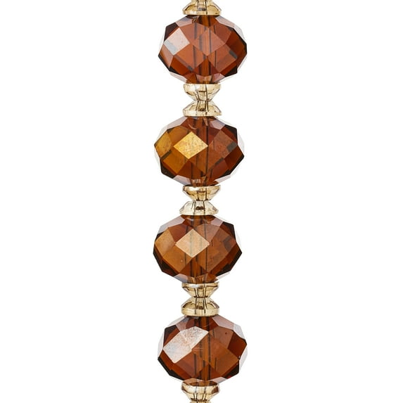 Amber Faceted Glass Rondelle Beads by Bead Landing