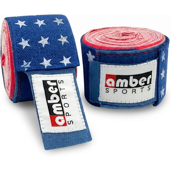 Amber Fight Gear 177" Mexican Style Boxing Hand Wraps  Velpeau Stretch for Custom Fit & Support  Professional 4.5m Protection for MMA & Muay Thai  1 Pair