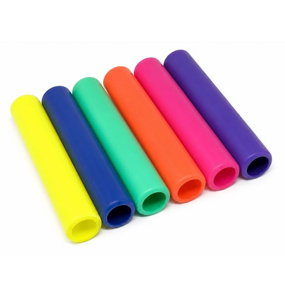 Amber Fight Gear Adult Relay Batons Durable, Lightweight, Non-Slip Grip Track & Field Batons, Safety-Optimized Smooth Edges, Pack of 6 Assorted Colors for Relay Races, Training, and School Sports