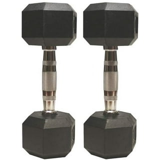 DZT1968 5-20 Pounds Dumbbells Grip Dumbbell Weights 5lbs, 10lbs, 20lbs Hex  Rubber Dumbbell With Metal Handles for Strength Training Full Body Workout