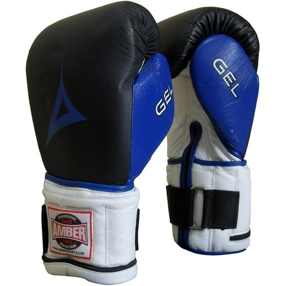 Gel-Injected Hook & Loop Bag Gloves, Leather Boxing Gloves for MMA, Muay Thai, Kickboxing, Heavy Bag & Mitts Training, Shock Absorbing, Large