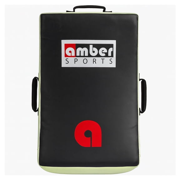 Amber Fight Gear Gel Punch & Kick Shield, Curved Training Pad, 25 x 15 x 5.5, Multi-Handle Grip, Gel Enforced Lining, Heavy-Duty Canvas Vinyl, Muay Thai, MMA, Kickboxing, Karate