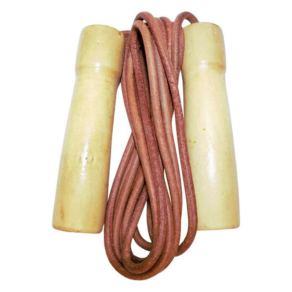 Amber Fight Gear Leather Jump Rope with Wooden Handles Perfect for
