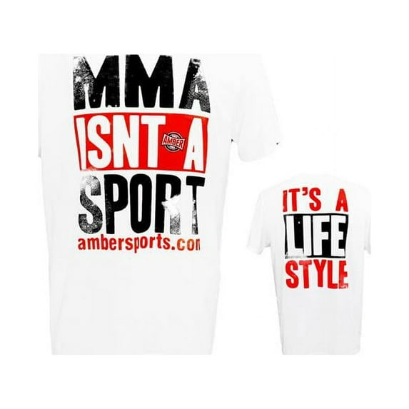 Amber Fight Gear MMAINAS-W-S MMA Isnt A Sport T-Shirt, White - Small