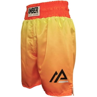 Phoenix Pro Style Boxing Kickboxing Muay Thai MMA Training Gym Shorts – Elastic Polyester Satin Trunks, Durable & Lightweight, Large