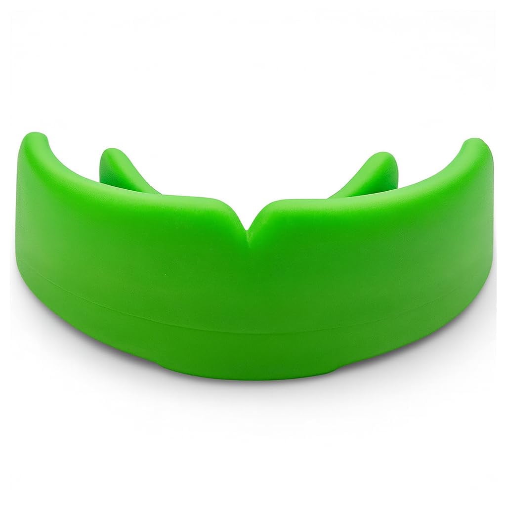 Amber Fight Gear Power Mouthpiece with Case, Green, Adult, Pack of 10