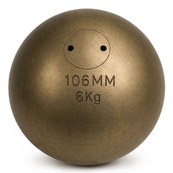 Precision Brass Shotput IAAF Compliant, Superior Grip & Weight Calibration for Competitive Performance, 6Kg/106mm