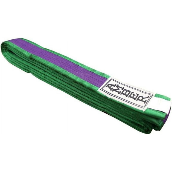 Amber Fight Gear The Ultimate Karate Belt for Durable and Comfortable Training and Competition Green/Purple Size 0