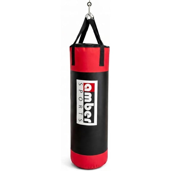 Amber Fight Gear Waterproof Rubber Coated Heavy Bag Silent Impact-Absorbing Punching Bag for Boxing & MMA Tear-Proof Nylon Core Outdoor & Indoor 100lb