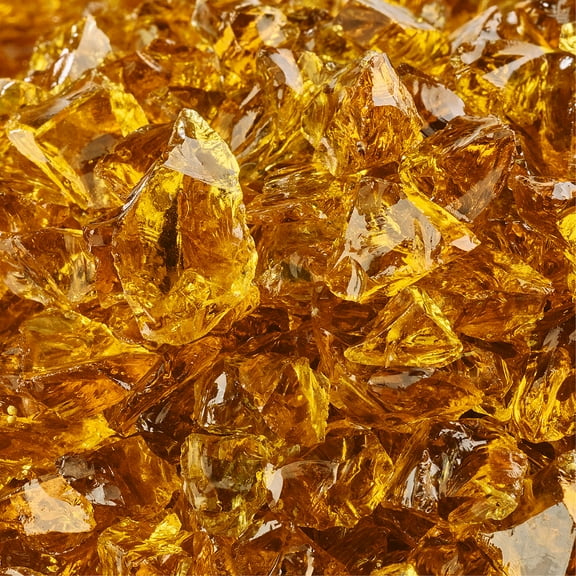 Amber Fire Glass | Cowboy Brown, Crushed Fire Glass, 1/2"-3/4" | 10 lbs