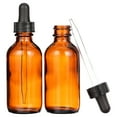 thumbnail image 1 of Amber Glass Bottle - 2 fl oz w/ Glass Dropper - Pack of 2, 1 of 5
