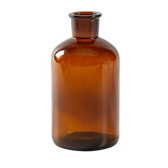 Amber Glass Bud Vases - 6 Pieces