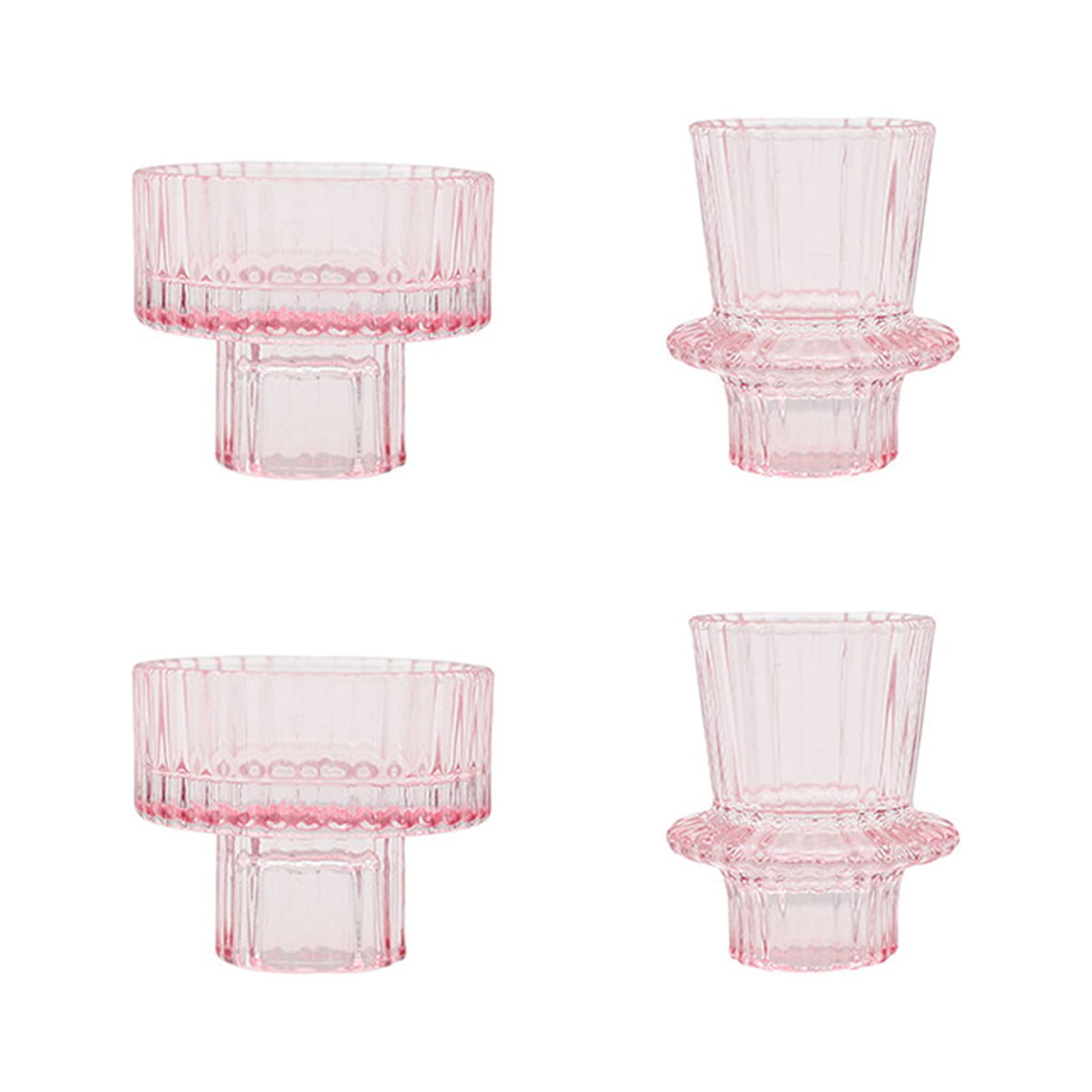  Joyfice Gem-Patterned Candlestick Holders Set of 3, Premium  Glass Candle Holders for Taper Candles, Tealight Candles and Candle Sticks,  Vintage Candle Holder Decor for Table Centerpiece, Pink : Home & Kitchen