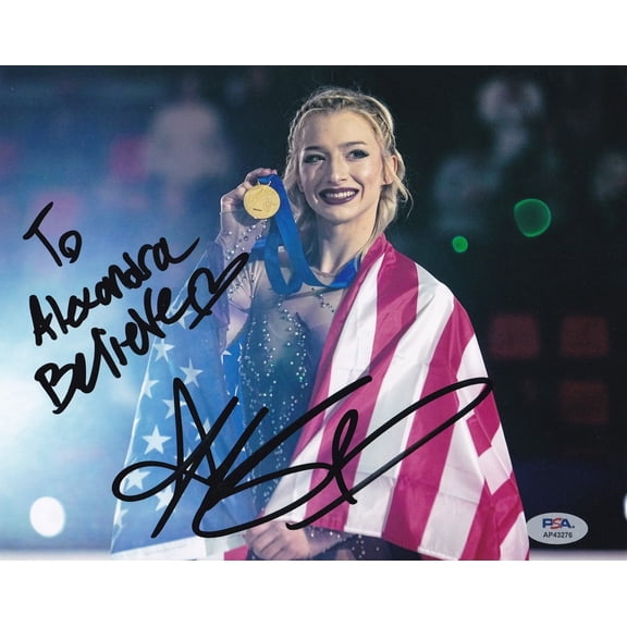 Amber Glenn USA Figure Skating Milan 2026 Olympics Signed 8x10 Photo PSA/DNA COA H