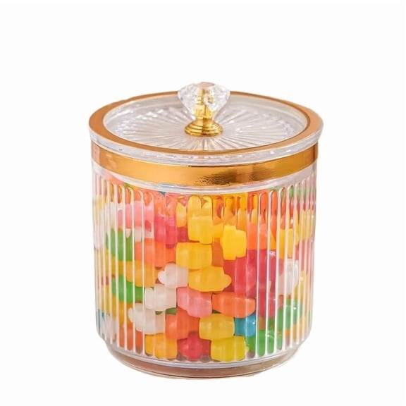 Amber Gray Acrylic Candy Jar with Sealed Lid 3.9 Inch Decorative Container