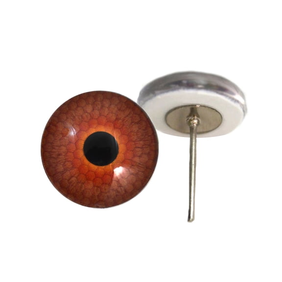 Amber Honeycomb Bee Glass Eyes on Wire Pin Posts