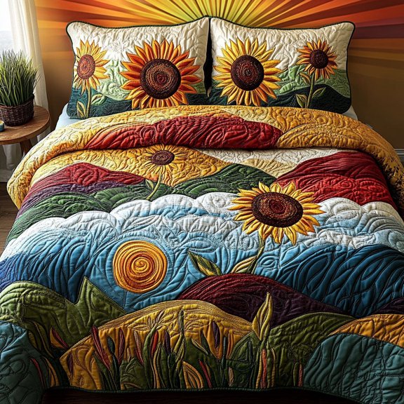Amber Horizon Delight 3-Piece Quilted Bedding Set