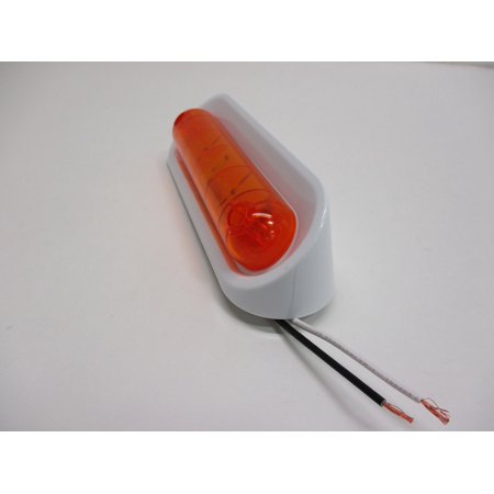 Amber LED 12V RV Camper Trailer Porch Security Light / Angled White Base