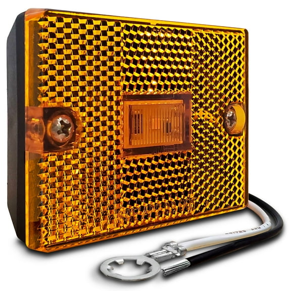 Amber LED Side Marker Light DOT Certified IP67 Waterproof Integrated Reflector For Utility Boat Trailers Over 80" Camper RV Clearance Light