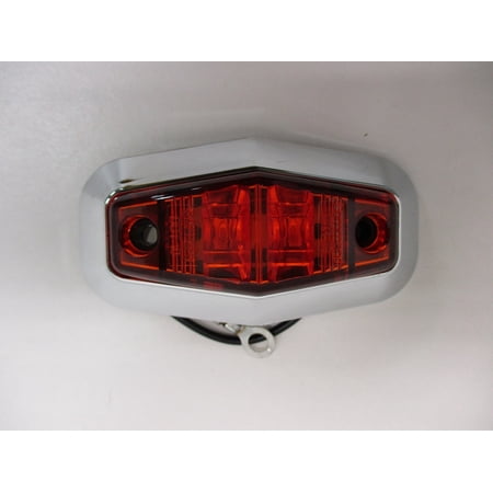 Amber LED Truck Camper Trailer Side Marker Clearance Light / Chrome Plastic Base