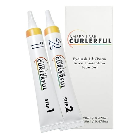 Amber Lash Curlerful, Eyelash Lift and Brow Lamination Tube Set [Step 1 & Step 2, 20 ml / 0.67 floz each]