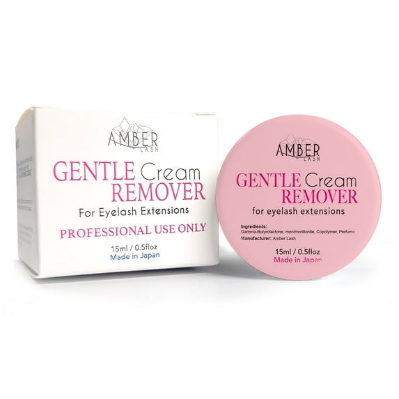Amber Lash Gentle Cream Remover for Eyelash Extension 15ml | Sensitive Skin | Oil Free | No Irritation (Rose Pink)