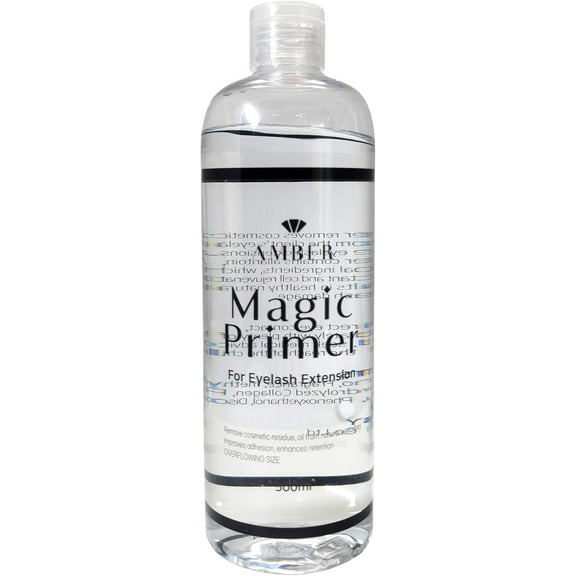 Amber Lash Magic Primer Plus+ [500ml/16.9oz], Eyelash Extension Primer to Increase Adhesive Strength and Bonding Retention on Natural Lashes
