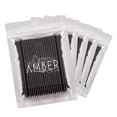 thumbnail image 1 of Amber Lash Micro Q-tip Brush Applicators for Eyelash Extension and Makeup 500 Brushes (Black), 1 of 5