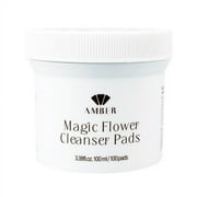 Amber Magic Flower Cleanser Pads for Eyelash Extension, Makeup Remove [100 Count]