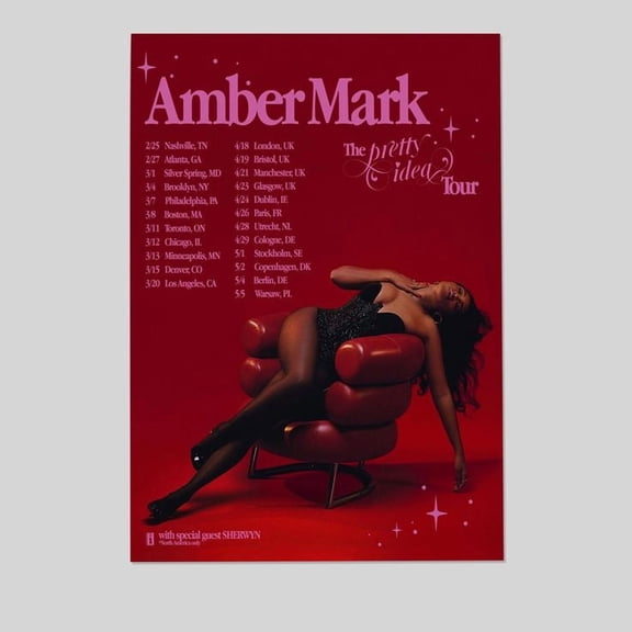 Amber Mark THE PRETTY IDEA TOUR w Shweezed Retro Style - Size 24''x36'' -Gategoo