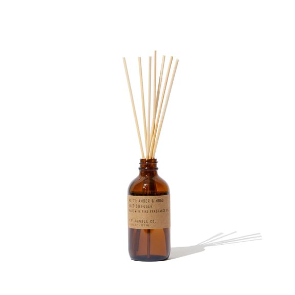 Amber & Moss Scented Rattan Reed Diffuser Glass Jar 3.5 fl oz