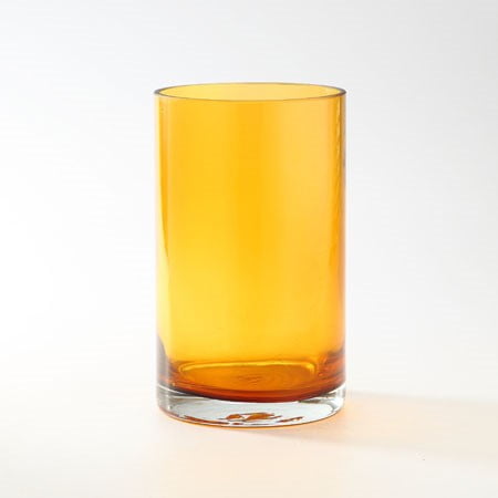 Amber Mouth Blown Bubble Glass Decorative Vase
