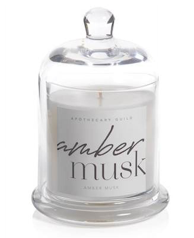 Amber Musk 10oz Scented Soy Jar Candle with Glass Dome