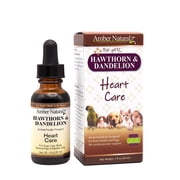 Amber NaturalZ Hawthorn and Dandelion for Pets | For Heart Health, Circulation, Fluid Balance 1oz